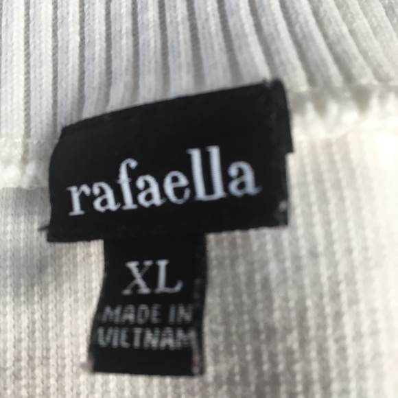 RAFAELLA XL WHITE WITH BRUSHED NICKEL BUTTON DOWN 95% COTTON CARDIGAN - Picture 8 of 10